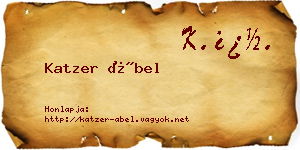 Katzer Ábel névjegykártya