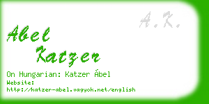 abel katzer business card