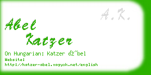 abel katzer business card